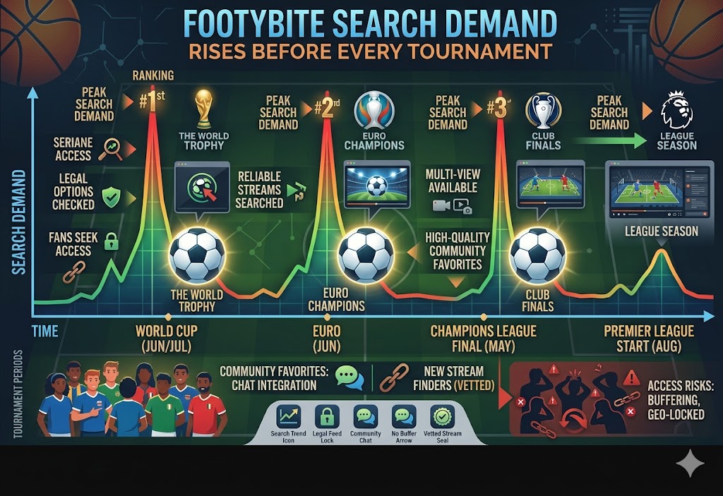 Footybite Search Demand Rises Before Every Tournament