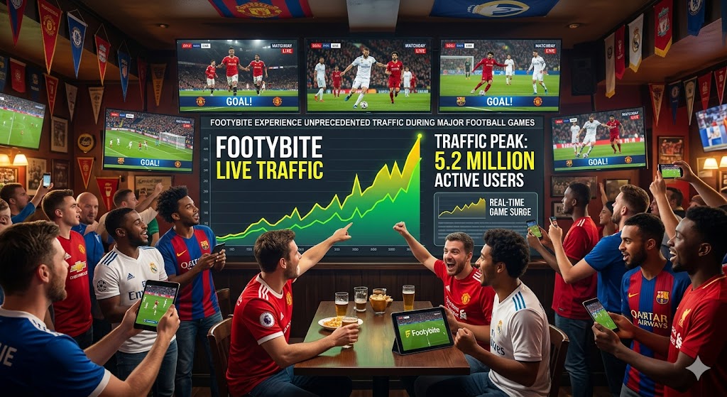 Footybite Traffic Surges During Major Football Games